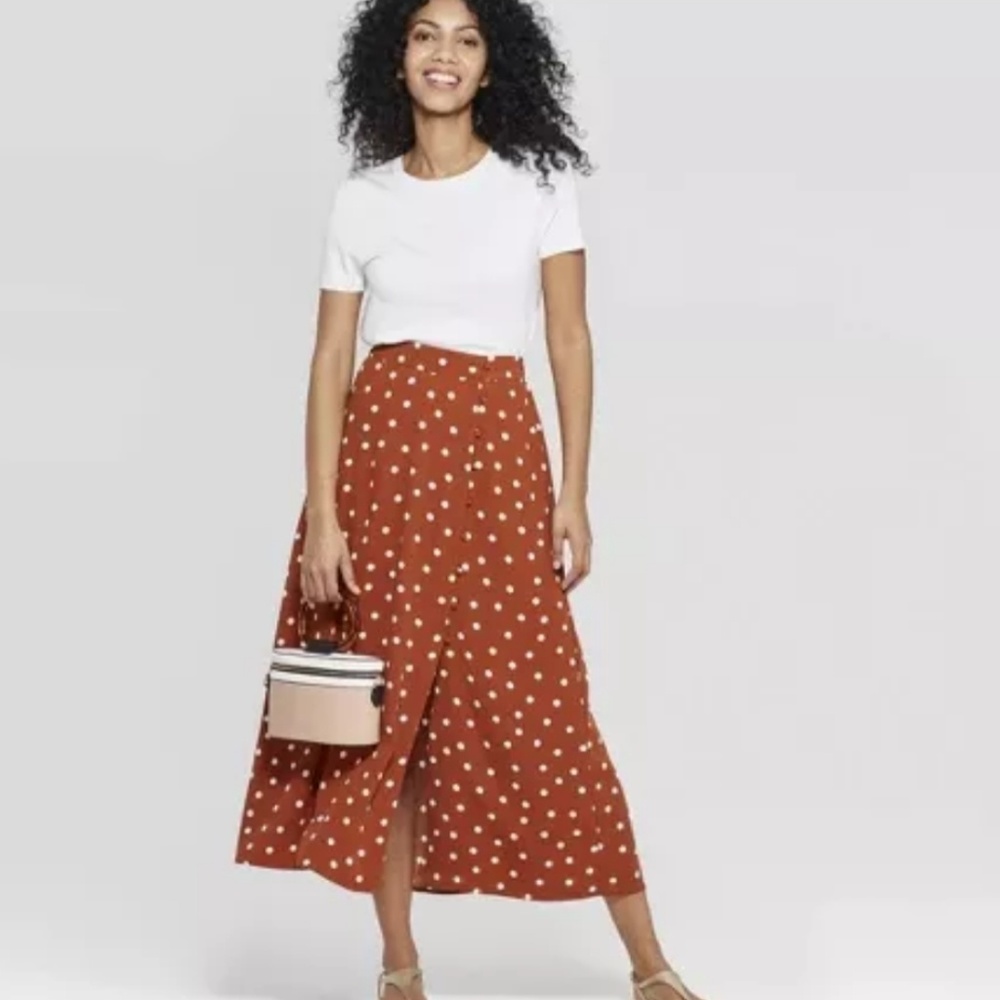 Rust Midi Skirt